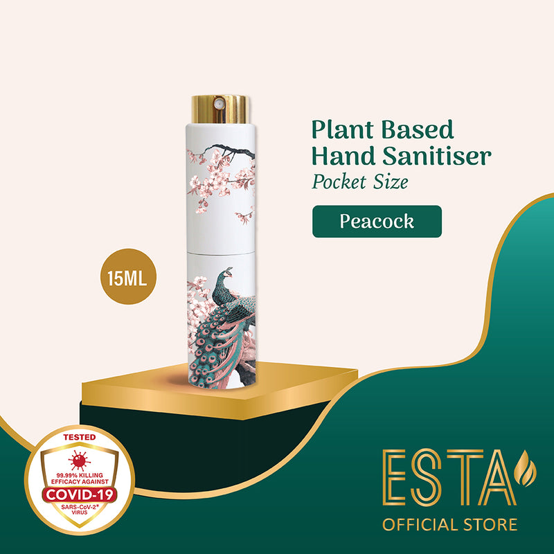 ESTA Peacock White Pocket Hand Sanitiser 15ml