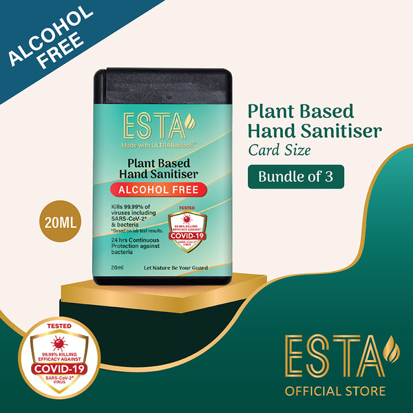 ESTA Alcohol-Free Card Hand Sanitiser 20ml [Bundle of 3]